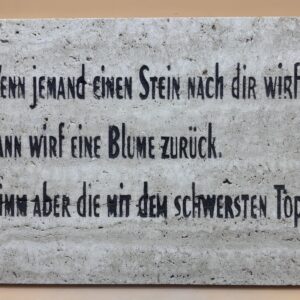 Spruchtafel Blume