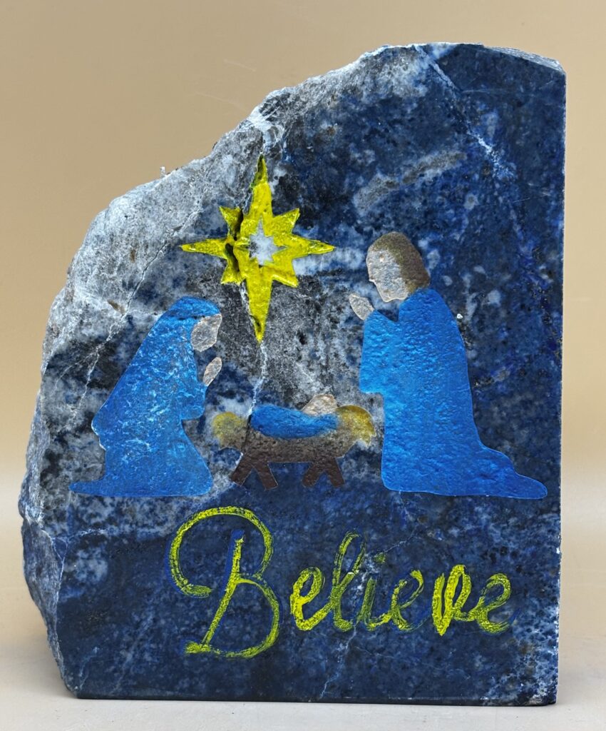 Buchstütze "Believe" Lapislazuli